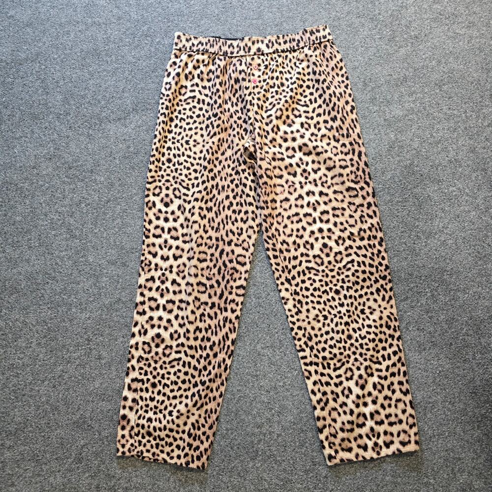 Betsey Johnson Pants Womens Small Brown Leopard Pajamas Lounge Pull On Casual
